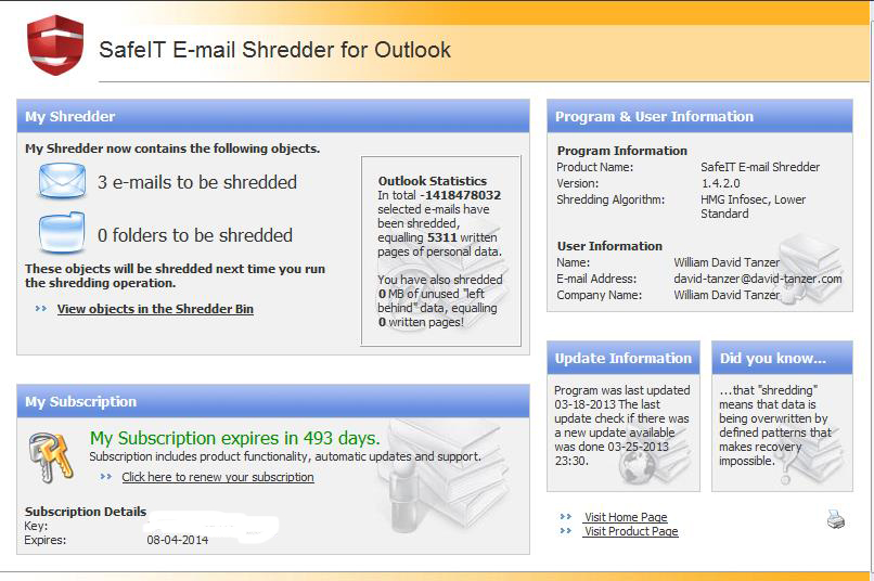 e-mail shredder